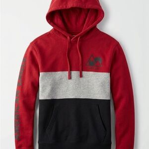 American Eagle Outfitters Red, Gray, and Black Hoodie